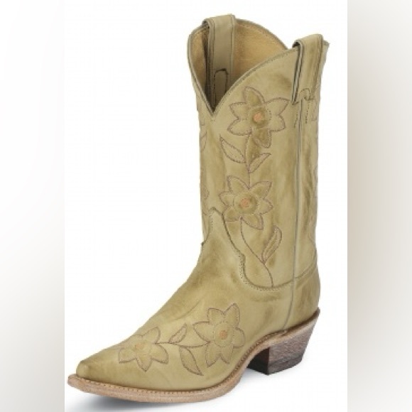Justin Boots Shoes - Justin Womens Vintage Boho Flower Cowboy Boots size 6.5